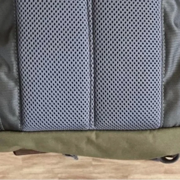 L.L. Bean Olive Canvas Backpack with Brown Leather Accents - Picture 7 of 12